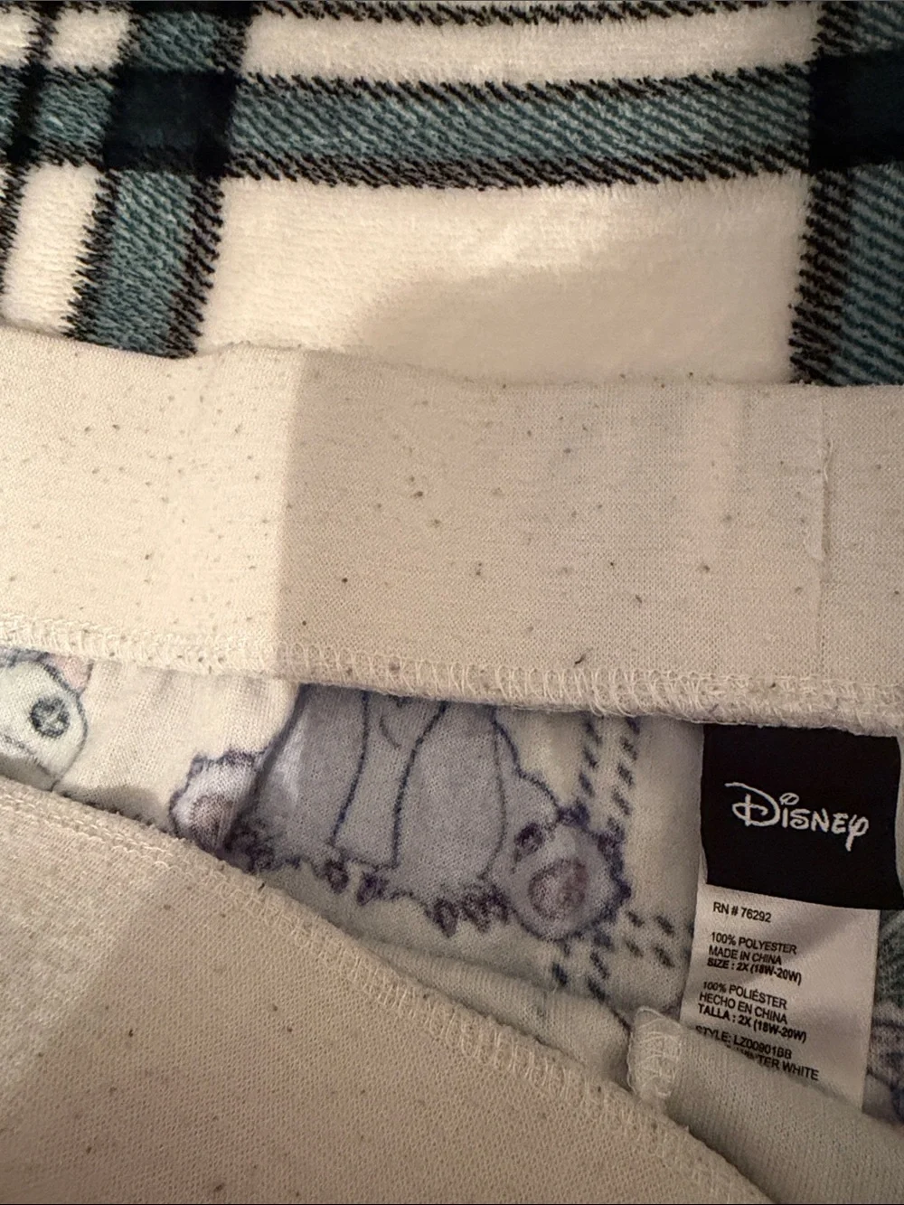 Disney Blue Stitch and Angel Pajama Pants with Pink Ear Accents - Picture 3 of 4